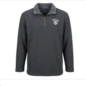 Men's Champion Charcoal Texas A&M Aggie Quarter-Zip Pullover Sherpa collar XXL